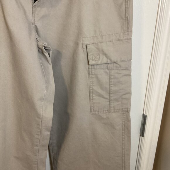 Cherokee Men's Cargo Pants Size 34 x 30 Hiking Work Beige Flat Front Wide Leg - Picture 6 of 12
